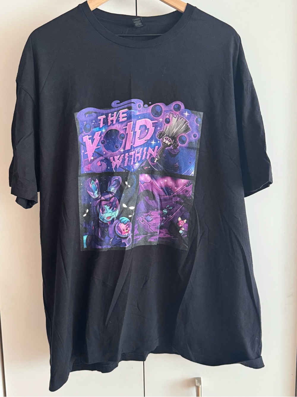 Gildan Black Graphic Tee with Purple & Blue 'The Void Within' Print